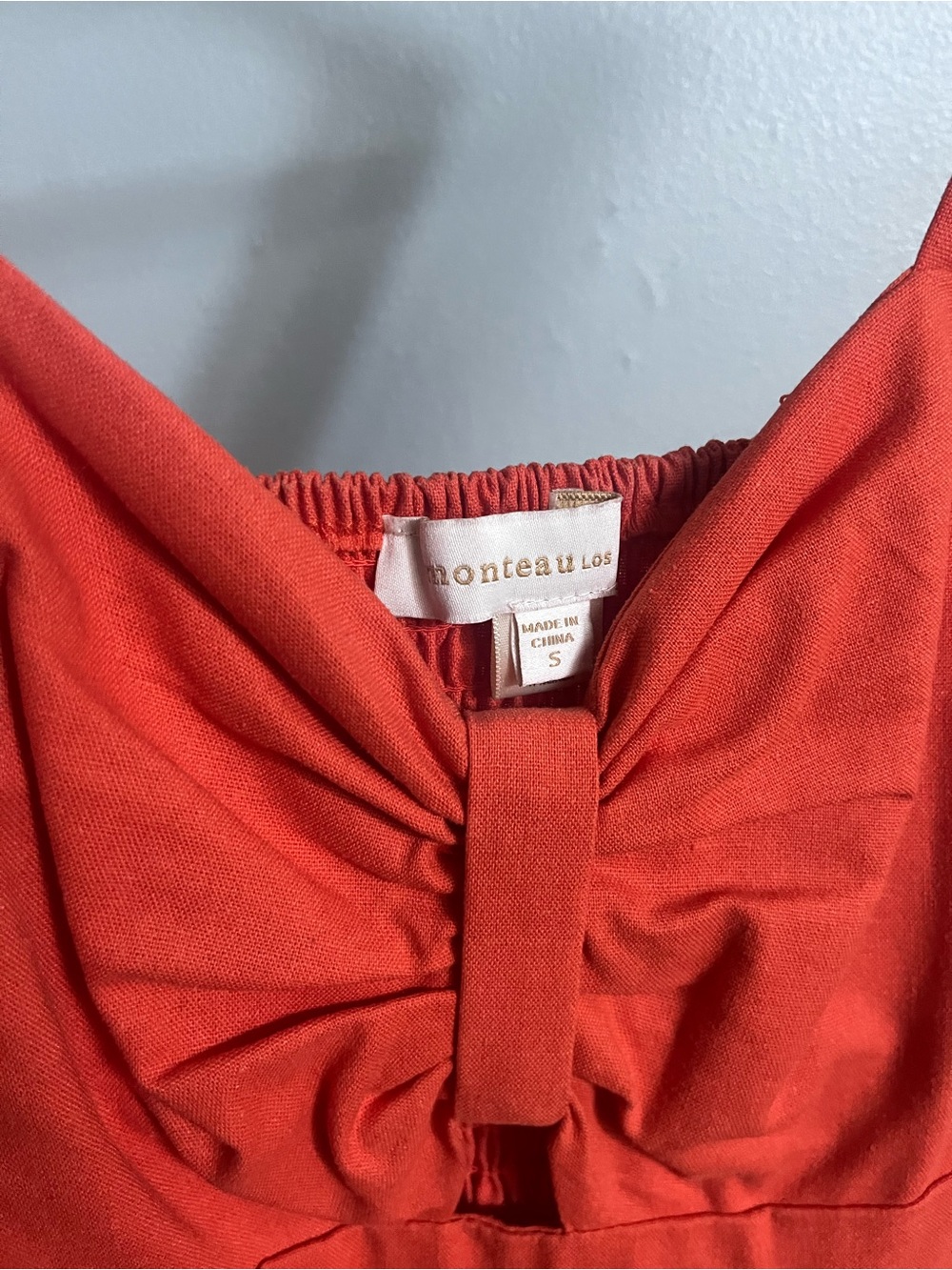 Monteau Los Red Twist Front Jumpsuit